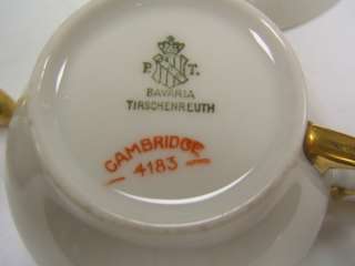 Tirschenreuth Cambridge Bavaria China teacups saucer  