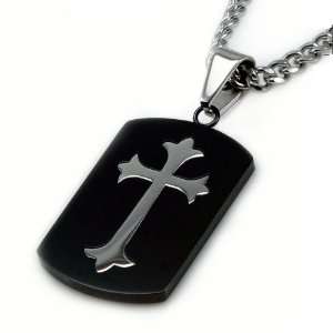   Stainless Steel Mens Dog Tag Cross Pendant Arts, Crafts & Sewing