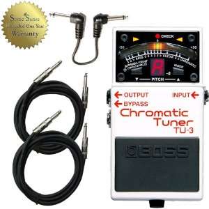    Boss TU3 Chromatic Tuner TU 3 Stomp Box w Cables: Electronics