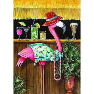  TiKi BaR Tropical Drink Pink Flamingo Standard Flag Patio 