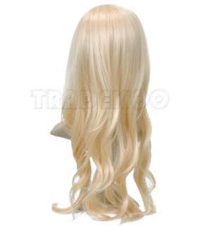 Lady Stylish long Wavy Curly Blonde Cosplay party Hair Wig / Wigs 