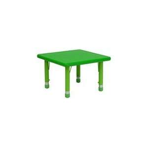  Square Height Adjustable Green Plastic Activity Table: Everything Else