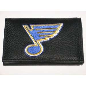 ST. LOUIS BLUES Tri Fold Genuine LEATHER WALLET with Embroidered Team 
