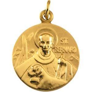  14K Yellow Gold St. Bernard Medal: Jewelry