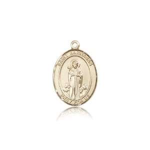 14kt Gold St. Saint Barnabas Medal 3/4 x 1/2 Inches 8216KT No Chain 