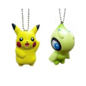   : Pokemon: Pair of Foamie Keychains   Pikachu & Celebi: Toys & Games