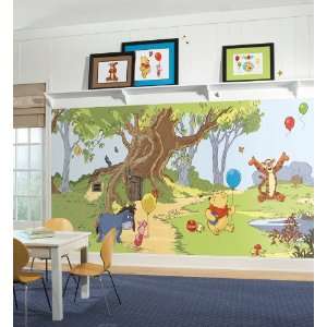    Pooh & Friends Chair Rail Prepasted Wall Mural: Home & Kitchen