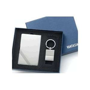  Free Personalized Silver Key Ring & Silver Business Card Case 