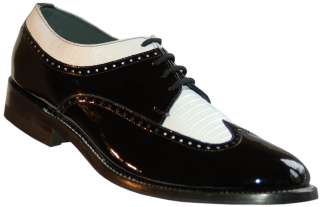 Mens Wingtip Spectator Shoes Two Tone Formal Leather Oxfords Black 