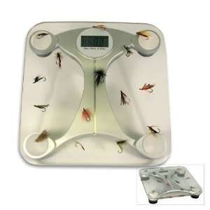  Clear Fly Fishing Sportsmans Glass Bathroom Scale 