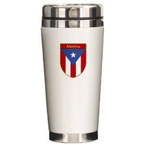  Medina Puerto Rico Flag Shield Flag Ceramic Travel Mug by 