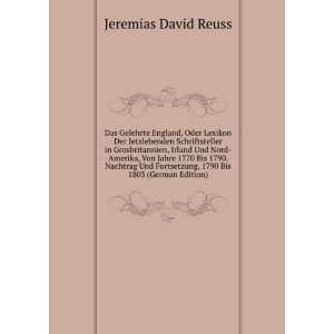   , 1790 Bis 1803 (German Edition) Jeremias David Reuss Books