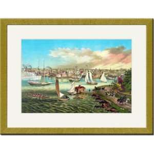   Gold Framed/Matted Print 17x23, Newport Ship Chandlers: Home & Kitchen