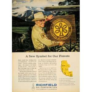  1963 Ad Richfield Oil National Forest Ranger West Map 