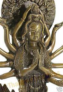 1000 Arm Chinese Guan Yin Bronze Dragon Statue SE Asia  