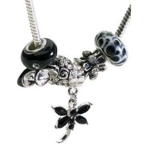  Black & White Charm Necklace Jewelry