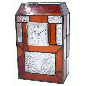   : Texas Longhorns Leaded Stained Glass Desk Clock: Sports & Outdoors