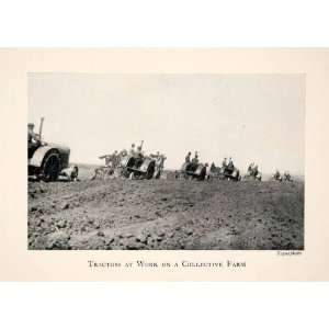  1935 Print Soviet Union Tractors Agriculture Collective Farm 