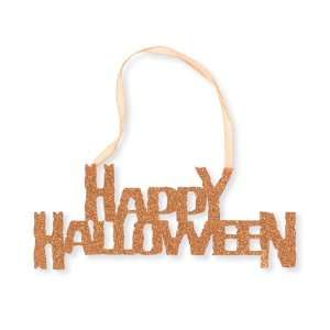  Happy Halloween Glitter Sign with Ribbon Hanger Health 