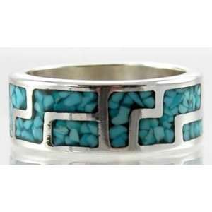 Wide Southwestern Style Whirlwind Design Band Ring in Sterling Silver 
