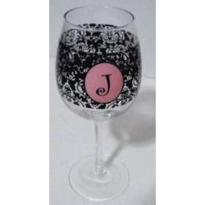  J Monogram Wine Glass   16 fl. oz.: Everything Else