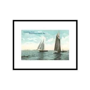  Sailboats, Chebeague Island, Maine Pre Matted Poster Print 