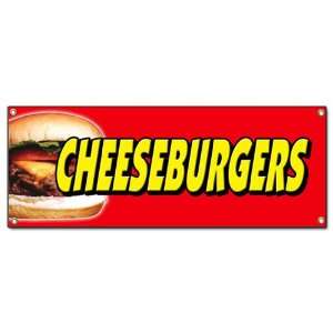  CHEESEBURGERS BANNER SIGN hamburger burger cheese signs 