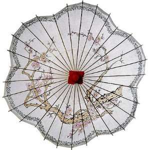  Cherry Blossoms 33 Inch Scalloped Paper Parasol: Home 