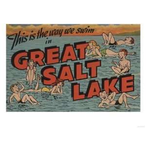 Great Salt Lake, Utah   The Way We Swim Giclee Poster Print, 24x32 