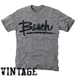 Long Beach State 49ers Ash Distressed Logo Vintage Tri Blend T shirt