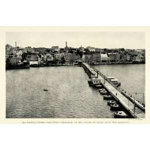 com 1922 Print Newman Pontoon Bridge Sonderborg Alsen Island Denmark 