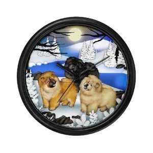  CHOW CHOW DOGS FROZEN RIVER Pets Wall Clock by CafePress 