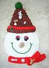 JOLLY SNOWMAN Wall Hanging Potholder, CROCHET, New, Pink and Purple 