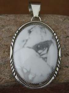 Native American Howelite Sterling Silver Pendant! Navajo Indian Made 
