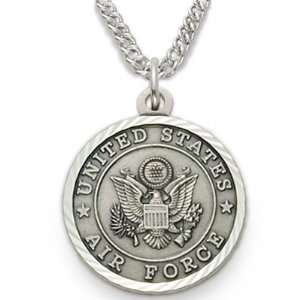 Womens Sterling Silver Air Force USAF Airman Protect My Soldier Medal 