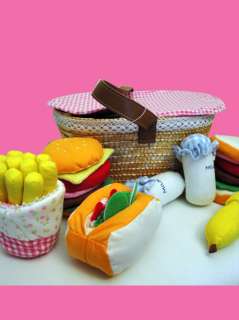 NEW Hannari Cotton Stuffed Toy American Lunch Picnic Basket From 