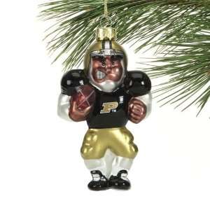  Purdue Boilermakers Angry Football Player Glass Ornament 