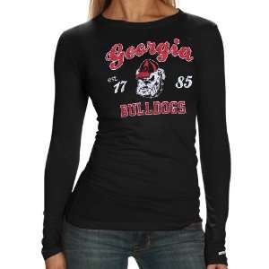 Georgia Bulldog Tee Shirt  Georgia Bulldogs Ladies Black Long Sleeve 