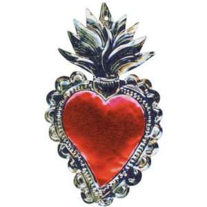  Handmade Folk Art Tin Heart Ornament
