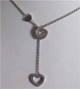 TIFFANY&Co♥ STERLING SILVER Floating Heart Station LARIAT 