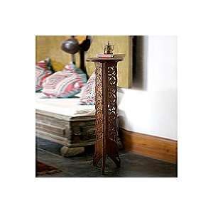  Wood and brass end table, Vineyard Crown