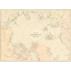   1884 Antique Map of the North Circumpolar Regions
