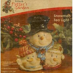   Potters Garden Snowmen Tea Light Triple Snowman