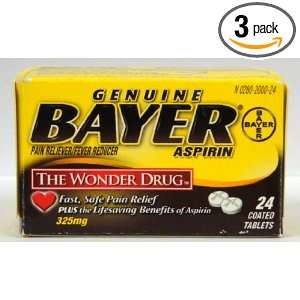 Bayer Genuine Pain Reliever / Fever Reducer Aspirin 325 Mg, 24 Tablets 