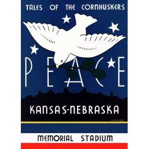  1939 Nebraska vs. Kansas 36 x 48 Canvas Historic Football 