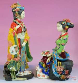 Master Ceramic / Porcelain Chinese Oriental Great Beauty Lady Figurine 