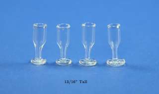 Dollhouse Miniature Set of 4 Champagne Glasses #HDB 130  