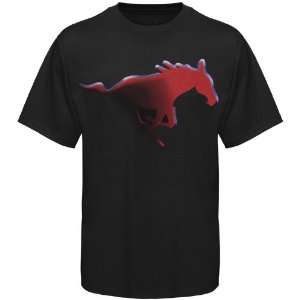 SMU Mustangs Black Blackout T shirt (X Large)