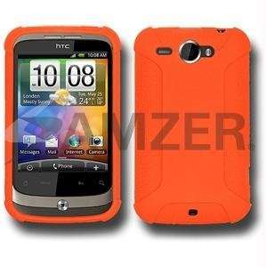 New Amzer Silicone Skin Jelly Case   Orange For HTC Wildfire Premium 