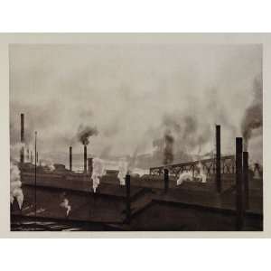  1927 Steel Mills Industry Smoke Smokestacks Pittsburgh 